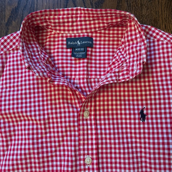 Ralph Lauren Red Check Button Down Shirt Size - Picture 5 of 8